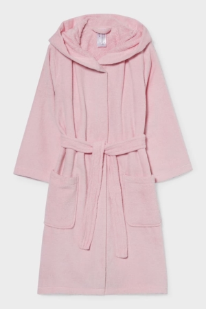 C&A Bathrobe With Hood Organic Cotone Rosa | 3490-STFEK