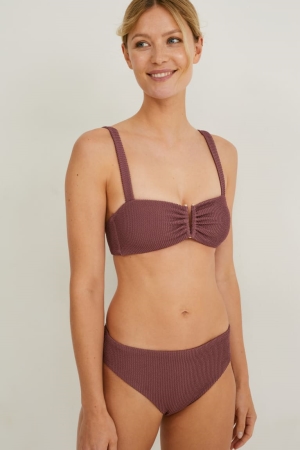 C&A Bikini Bottoms Mid-rise Lycra® Xtra Life™ Bordeaux | 3091-ZNPKX