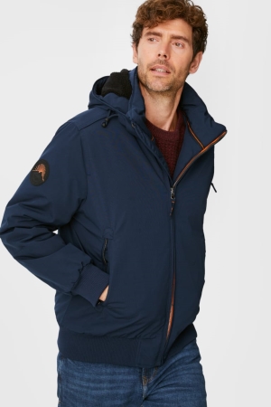 C&A Bomber With Hood Recycled Blu Scuro | 8469-SIODA