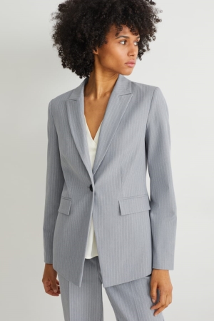 C&A Business Blazer- Regular Fit 4 Way Stretch Grigie Chiaro | 3147-QCDFZ