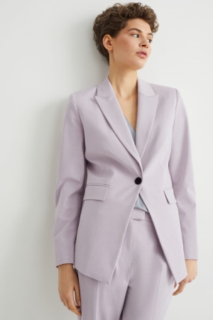 C&A Business Blazer- Regular Fit 4 Way Stretch Viola Chiaro | 8905-UASXZ