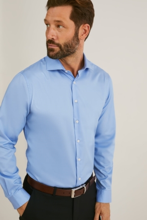 C&A Business Regular Fit Cutaway Collar Easy-iron Blu Chiaro | 5960-NIOPE