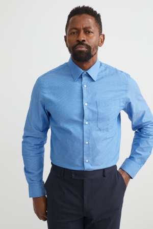 C&A Business Regular Fit Kent Collar Easy-iron Blu | 8950-OUXBQ