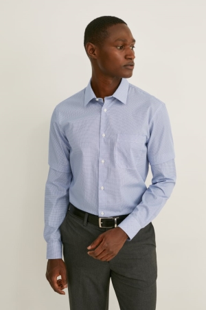 C&A Business Regular Fit Kent Collar Extra-long Sleeve s Blu Chiaro | 1286-CABOG