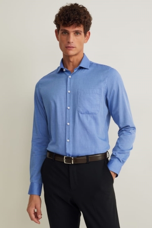 C&A Business Slim Fit Cutaway Collar Easy-iron Blu | 5497-NWDEA