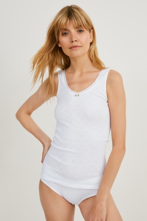 C&A Camisole Organic Cotone Bianche | 4832-ZEMDT