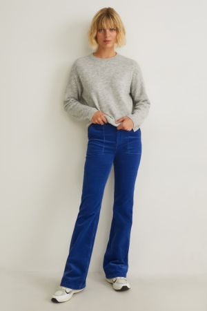 C&A Corduroy High Vita Larghe Flare Blu | 5076-ZKYIF