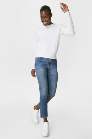 C&A Dritto Tapered Organic Cotone Blu | 4765-BFCTR