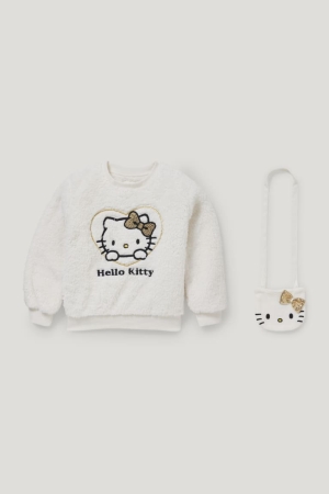 C&A Hello Kitty Set Teddy Fur And Fleece Bag Bianche | 9518-GIFVH