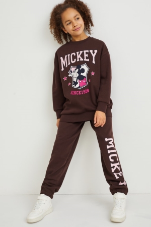 C&A Mickey Mouse Set And Joggers 2 Piece Marroni Scuro | 2084-LIKEJ