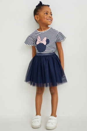 C&A Minnie Mouse Set Sleeve , And Scrunchie Blu Scuro Bianche | 6012-TEVUK