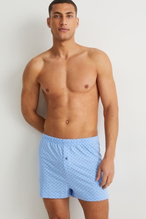 C&A Multipack Of 2 Boxer Jersey Organic Cotone Blu | 1298-YJFVA