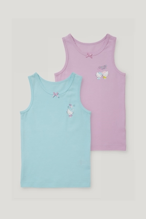 C&A Multipack Of 2 Hello Kitty Vest Organic Cotone Viola Chiaro | 5106-FXIDP