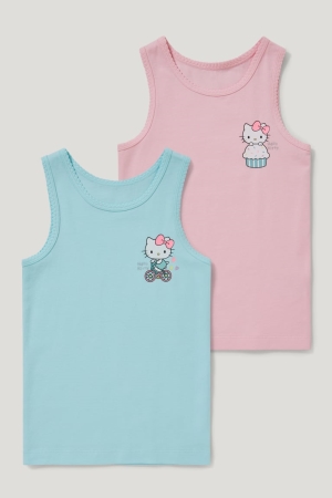 C&A Multipack Of 2 Hello Kitty Vest Organic Cotone Verde Acqua Chiaro | 5681-IHAXY