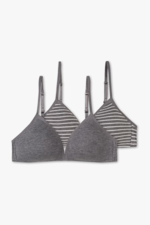 C&A Multipack Of 2 Non-wired Bra Imbottito Organic Cotone Grigie | 2678-EUTGB