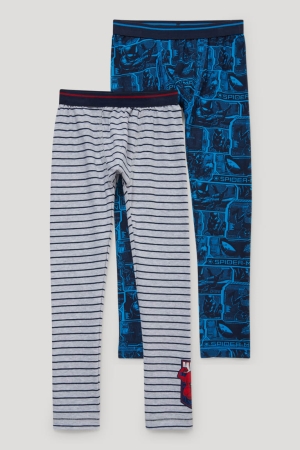 C&A Multipack Of 2 Spider-man Long Pants Organic Cotone Grigie Blu Scuro | 2574-YAXDU