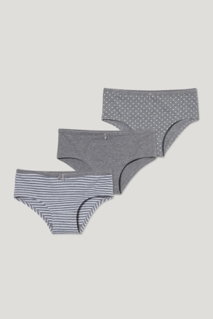 C&A Multipack Of 3 Briefs Organic Cotone Grigie | 2391-GSJUT