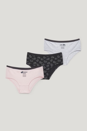 C&A Multipack Of 3 Briefs Organic Cotone Rosa | 5894-THYBS