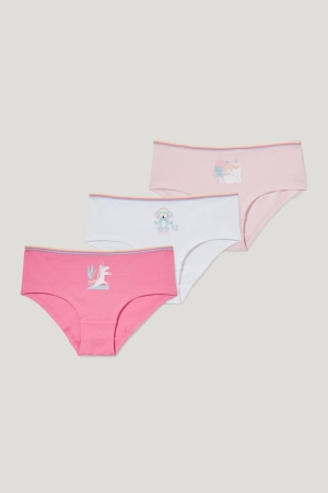 C&A Multipack Of 3 Hipster Briefs Organic Cotone Rosa | 7931-FJXCN