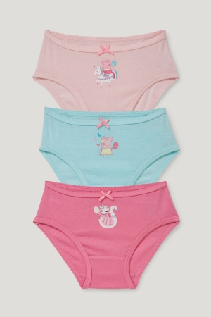 C&A Multipack Of 3 Peppa Pig Briefs Organic Cotone Rosa | 9187-DHUCR