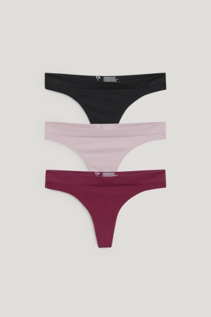 C&A Multipack Of 3 Perizoma Seamless Lycra® Viola | 3974-EOGAV