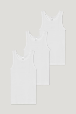 C&A Multipack Of 3 Vest Organic Cotone Bianche | 8134-KIXCH