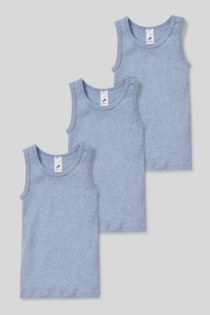 C&A Multipack Of 3 Vest Organic Cotone Blu | 9305-IJCFL