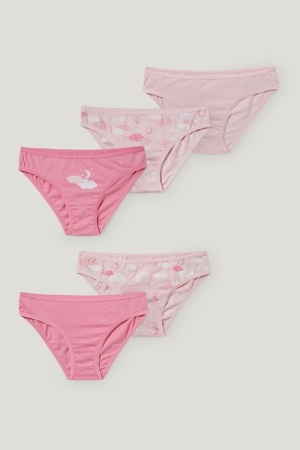 C&A Multipack Of 5 Briefs Organic Cotone Rosa | 2170-WONVA