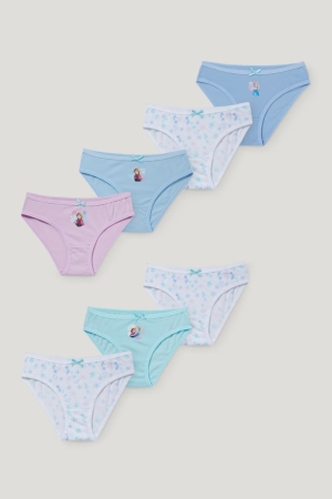 C&A Multipack Of 7 Frozen Briefs Organic Cotone Blu Chiaro | 8671-HEMCY