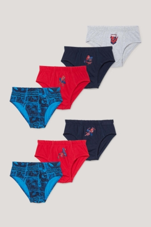 C&A Multipack Of 7 Spider-man Briefs Organic Cotone Rosse | 1724-VENRD