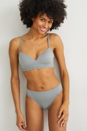 C&A Non-wired Bra Demi Imbottito Seamless Lycra® Verdi | 2985-IJREN