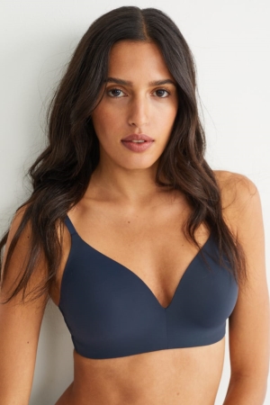 C&A Non-wired Bra Imbottito Blu Scuro | 1972-PGUFJ