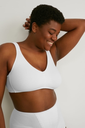 C&A Non-wired Bra Organic Cotone Bianche | 1703-ZUWFD