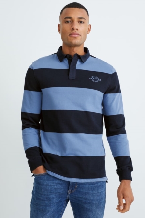 C&A Polo A Strisce Blu Blu Scuro | 2901-LCRMT