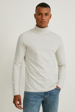 C&A Polo Neck Organic Cotone Bianche | 5096-EJXZA