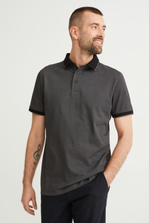 C&A Polo Patterned Grigie Scuro | 8957-QJECI