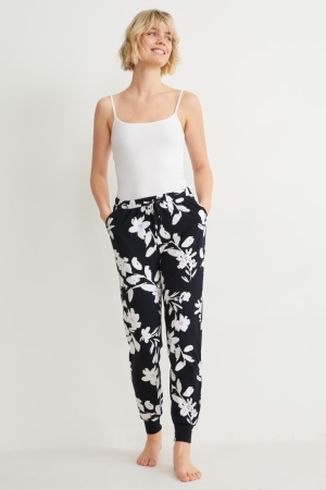 C&A Pyjama Bottoms Floral Blu Scuro | 9786-QKCTU