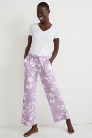 C&A Pyjama Bottoms Floral Viola Chiaro | 2641-OBDZX