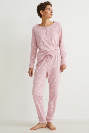 C&A Pyjamas Patterned Rosa | 6793-UPRVX