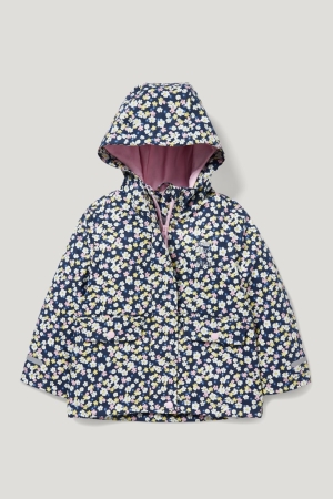 C&A Rain With Hood Floral Blu Scuro | 9674-CWVGQ