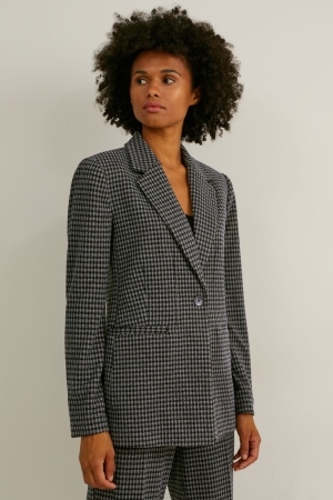 C&A Regular Fit Recycled Check Nere Grigie | 1529-PRQAG