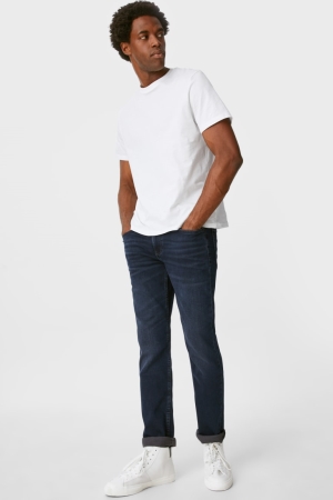 C&A Slim Flex Jog Denim Blu Blu Scuro | 2179-USCFH