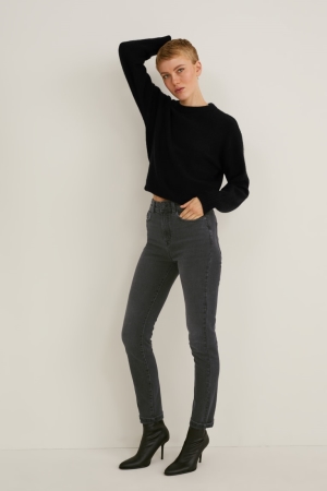 C&A Slim High Vita Lycra® Nere | 5913-HLFQW