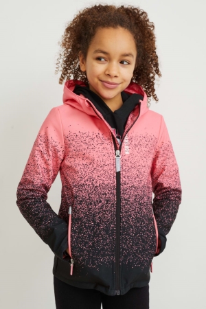 C&A Softshell With Hood Nere Rosa | 8734-LUDJS