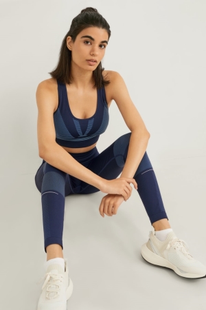 C&A Sports Bra Imbottito Recycled Blu Scuro | 8173-PQKOC