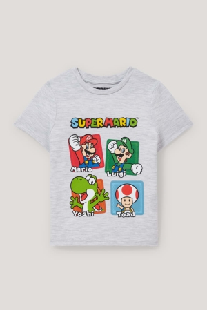 C&A Super Mario Sleeve Grigie Chiaro | 5306-TXHDS