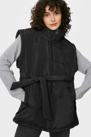 C&A Trapuntato Gilet Nere | 1567-GRQLH