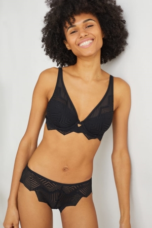 C&A Underwire Bra Demi Imbottito Nere | 8759-HCBQV