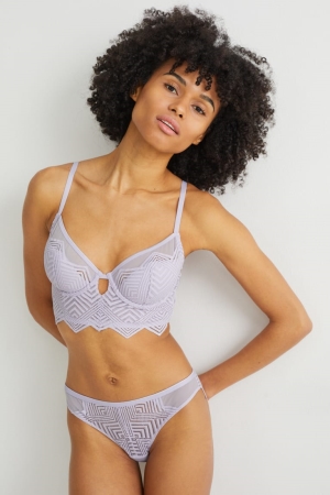 C&A Underwire Bra Demi Imbottito Viola Chiaro | 8761-DWHTR