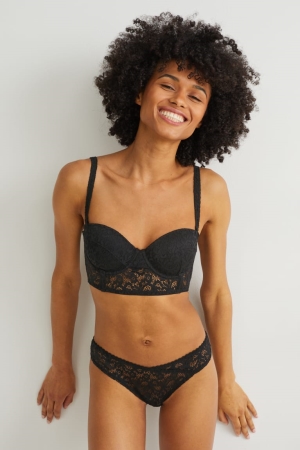 C&A Underwire Bralette Imbottito Nere | 2573-DAUZL